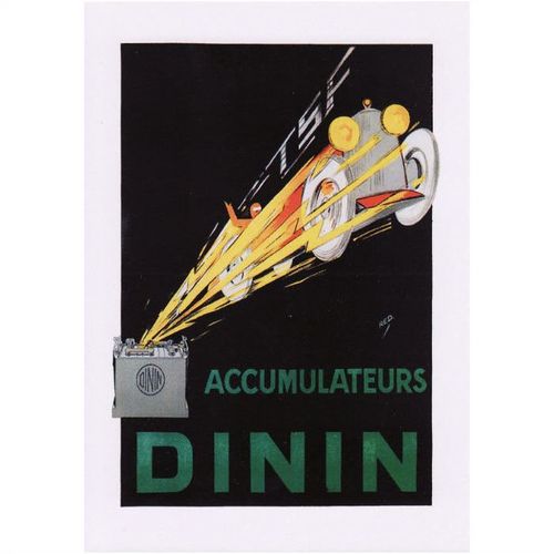 Postcard Advert Dinin Accumulateurs Advertisement French Car Battery Poster