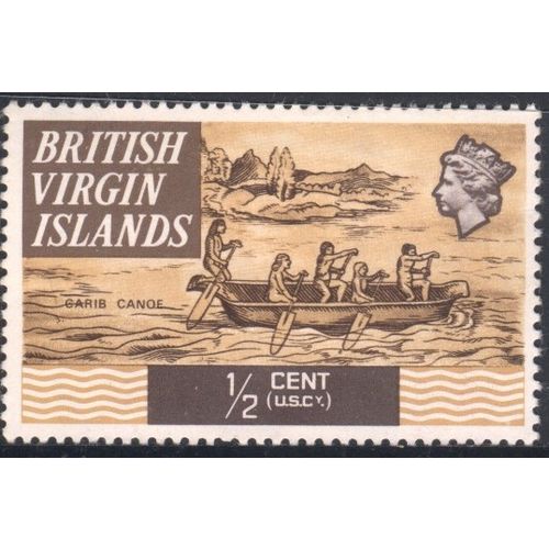 British Virgin Islands 1970 - SG240 - ½c buff/brown/sepia - Carib Canoe - MH