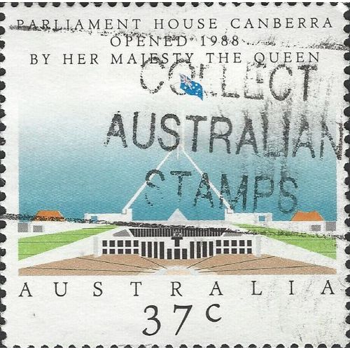 AUSTRALIA, Opening parliament building Canberra, blue 1988, 37c, #4