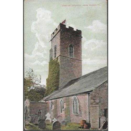 Great Yarmouth, Norfolk - Caister Church - postcard, 1924 pmk