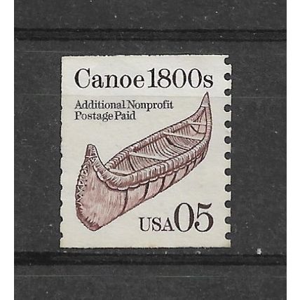 UnitedStates.SG2485 5c Birch Back Canoe,1800's (Brown).Unused.Feb23o