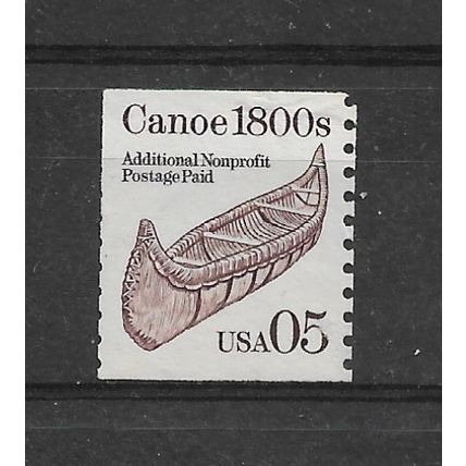 UnitedStates.SG2485 5c Birch Back Canoe,1800's (Brown).Unused.Feb23u