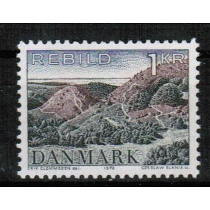 1972 Denmark Sc# 492 Mint NH - scenery Rebild Hills, 1.00 kr