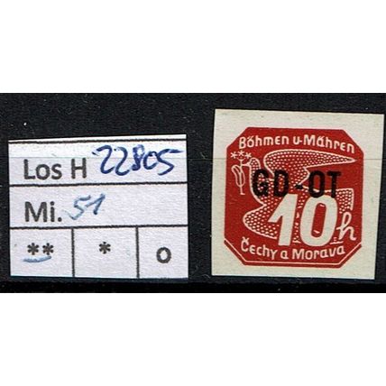 Los H22805: Böhmen & Mähren Mi. 51 **