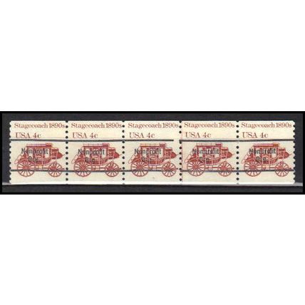 1898Ab 4c Stagecoach Fine MNH Dry Gum PNC 5/5 Line Gap AA0053