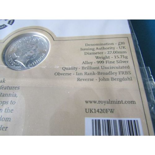 2014 QUEEN ELIZABETH II ROYAL MINT FINE SILVER £20. AAK