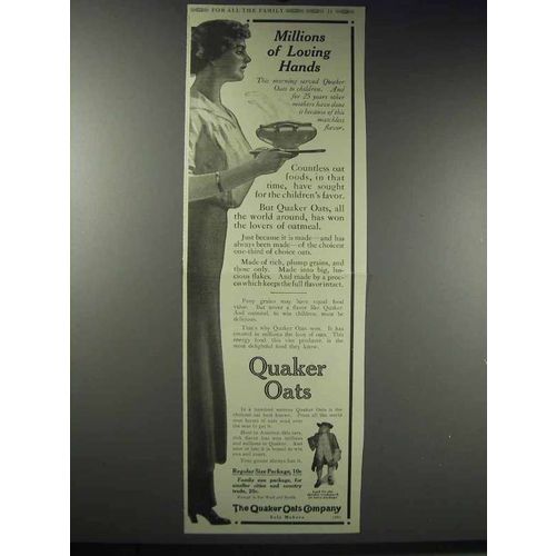 1914 Quaker Oats Ad - Miillions of Loving Hands