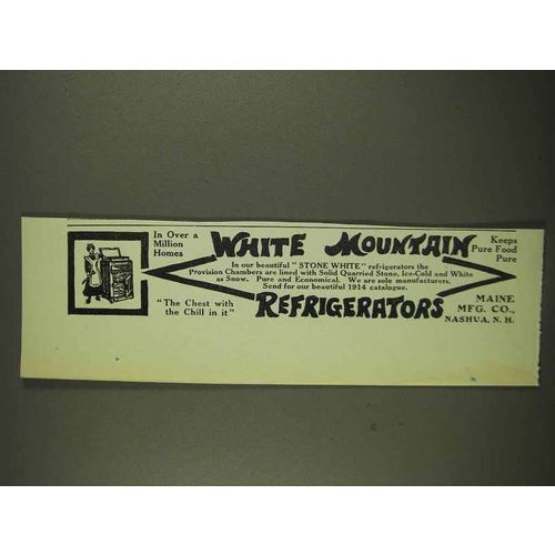 1913 White Mountain Refrigerator Ad - In Million Homes