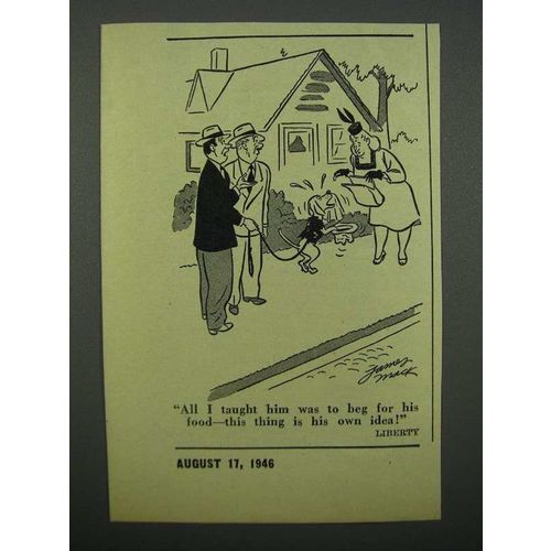 1946 Cartoon by James Mack - Beg For His Food