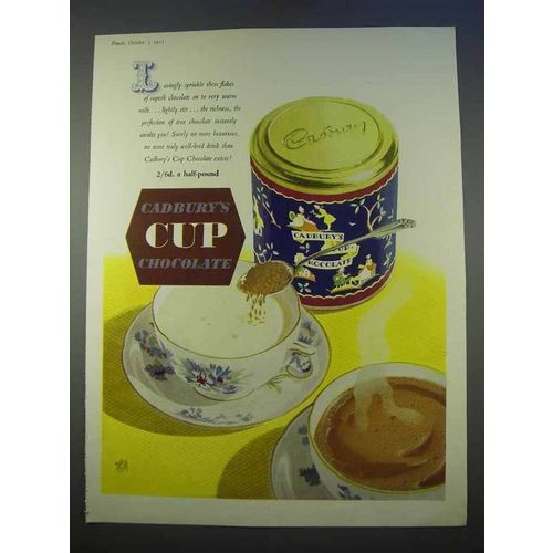 1955 Cadbury's Cup Chocolate Ad - Hot Chocolate
