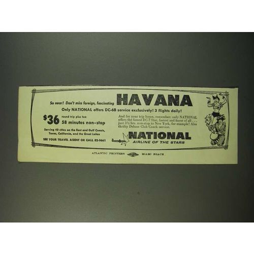 1955 National Airline Ad - Havana