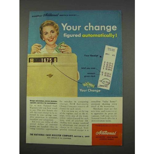 1955 National Cash Register Ad - Change Figured