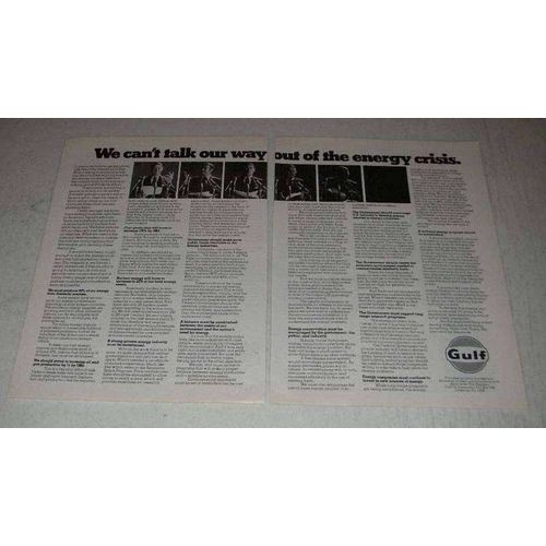 1973 Gulf Oil Ad - Can't Talk Out of the Energy Crisis