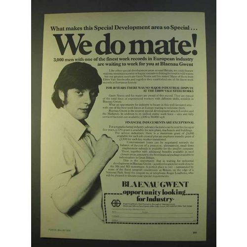1979 Blaneau Gwent Development Ad - We Do Mate!