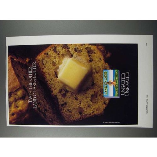 1986 Land O Lakes Unsalted Butter Ad - Taste The Other