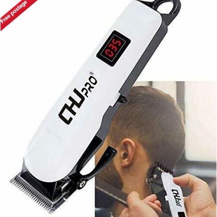 Precision Steel Cutter Head Electric Mega Taper Hair Clipper LCD USB charging UK