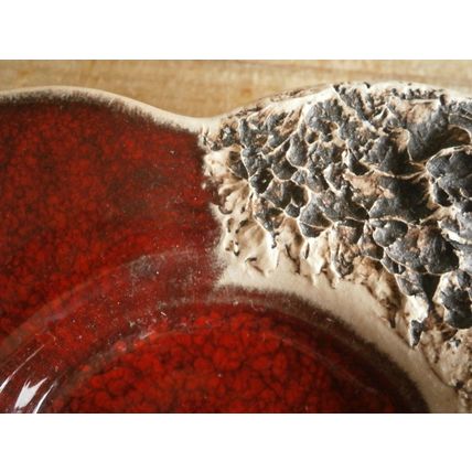 Heart Shaped Croatian Pottery & Glass Tea Light Holder