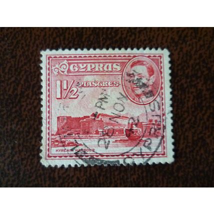 Cyprus 1938 King George VI definitive 1 1/2pi fine used stamp SG155 Kyrenia