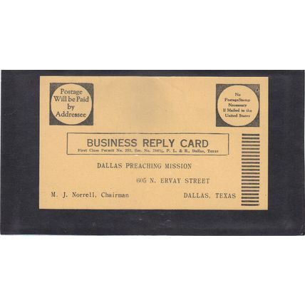 Permit Business Reply Card CV03590