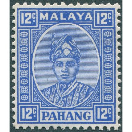 Pahang 1936 12c bright ultramarine SG 38 unused