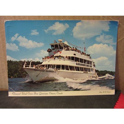 THOUSAND ISLANDER CRUISE BOAT, GANANOQUE, ONTARIO CANADA used postcard 1985 pm =