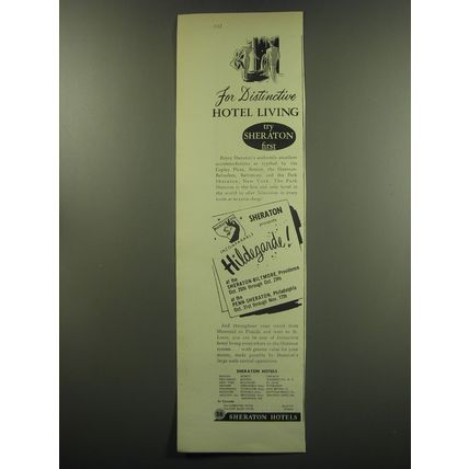 1949 Sheraton Hotels Ad - For distinctive hotel living