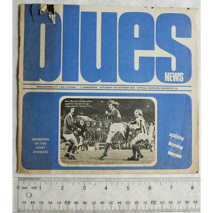 1973 programme Birmingham City v. Wolverhampton Wanderers