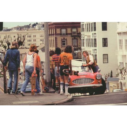 Teenage Gang Circling Angry Man With Car Extreme Sports Postcard