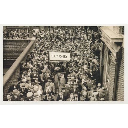 Colindale Tube Train Station in 1930 London Rush Hour Postcard