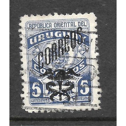 URUGUAY 1946 5c BLUE OPT CORREOS SG 923 FINE USED