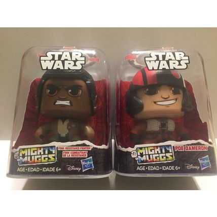2 New Star Wars Mighty Muggs Figures - Poe Dameron & Finn