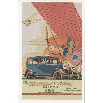 Morris Cowley Saloon Old Classic Car Transport Advertising Postcard