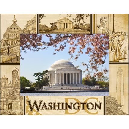 Washington D.C. Laser Engraved Wood Picture Frame Landscape (5 x 7)