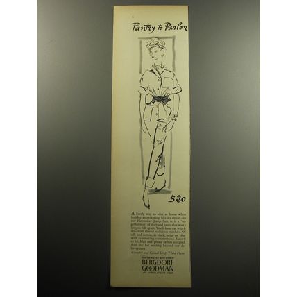 1957 Bergdorf Goodman Haymaker Jump Suit Ad - Pantry to Parlor