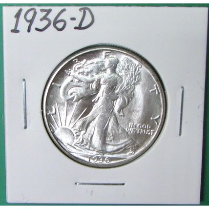1936-D Liberty Walking Half Dollar. Novelty.