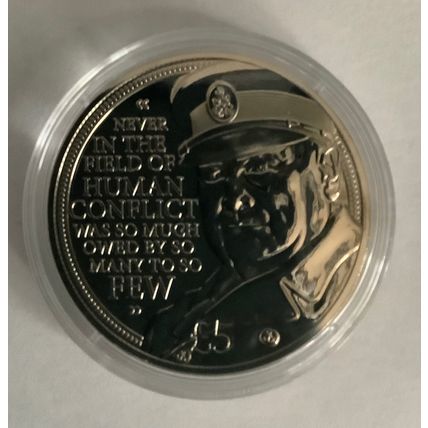 Queen Elizabeth II Winston Churchill Jersey £5 Proof