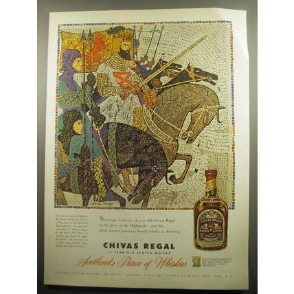 1959 Chivas Regal Scotch Ad - art by Phil Hays - Sovereign in flavor
