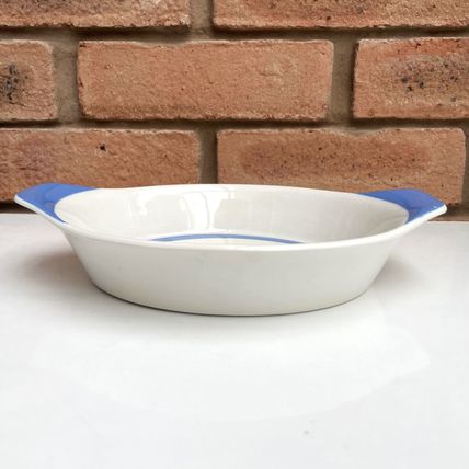 T G TG Green Cornishware OVAL BAKING GRATIN OVEN DISH Green Shield Cornish Ware