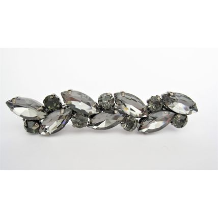 Choose your size silver metal clear or gray crystal hair pin clip barrette