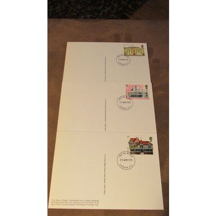 1975 GB PHQ First Day Cover Postcards - European Architectural Heritage
