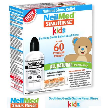 BUNDLE! (60) Neilmed Kids Sinus Nasal Rinse & (15) NasaDrops Saline on the Go!