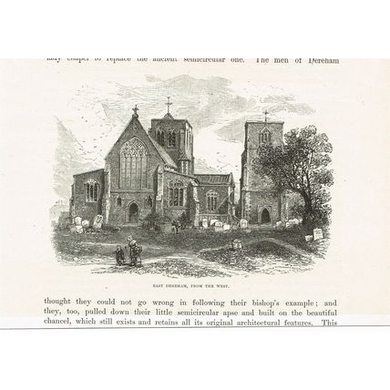 East Dereham Church, from W, Book Illustration (Print), c1891