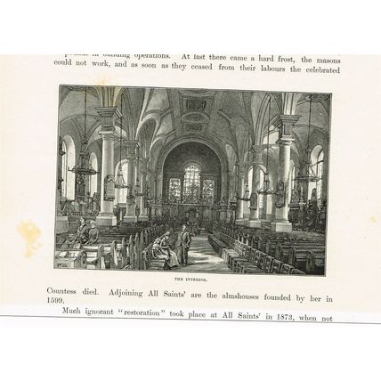 All Saints Derby, Interior, Book Illustration (Print), c1891