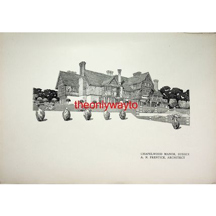 Chapelwood Manor, Sussex (House At Berkhampstead On Reverse), Book Illustration