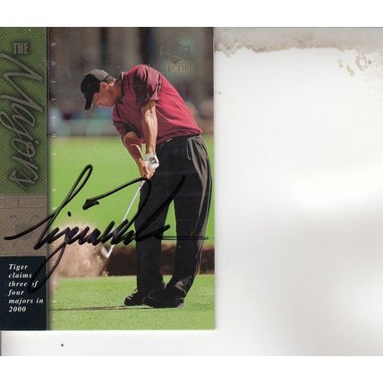 TIGER WOODS ROOKIE 2001 AUTOGRAPHED PGA GOLF TOUR HOF MASTERS CHAMPION PLAYER