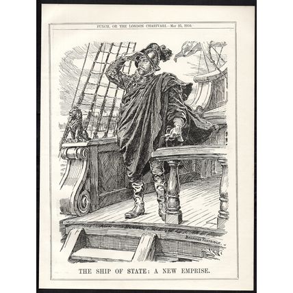 SHIP OF STATE: A NEW EMPRISE 1910 John Bernard Partridge PUNCH CARTOON PAGE