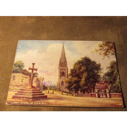 Valentines Postcard - Llandaff Cathedral, Cardiff - Artist BFC Parr / A1262
