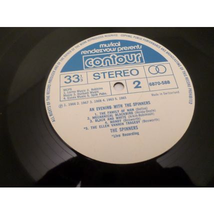 The Spinners ‎– An Evening With The Spinners - 10 Track - 12" Vinyl LP-6870 588)