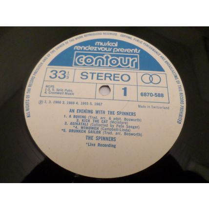 The Spinners ‎– An Evening With The Spinners - 10 Track - 12" Vinyl LP-6870 588)