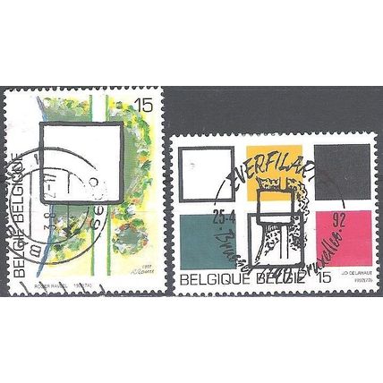 Belgique 1992 Michel 2504 - 2505 O Cote (2008) 0.60 € Art Cachet rond